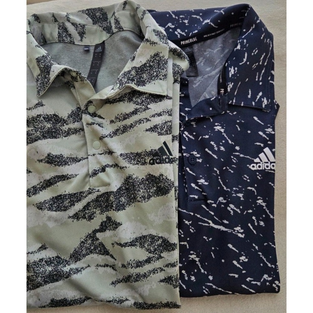 ADIDAS GOLF MENS BUNDLE OF 2 SHORT SLEEVE POLOS SIZE MEDIUM